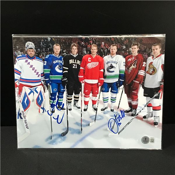 HENRIK SEDIN AND OLIVER EKMAN LARSSON SIGNED 8X10 PHOTO BECKETT COA