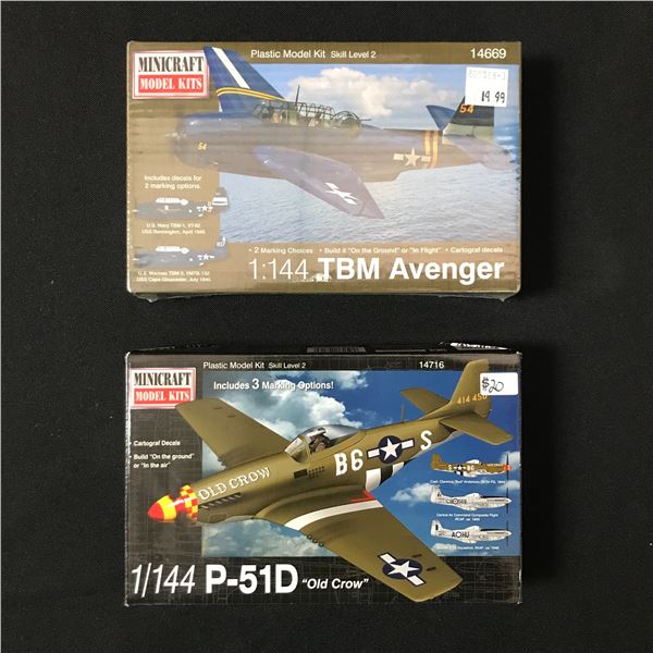 LOT OF 2 MINICRAFT SEALED MODEL AIRPLANE KITS