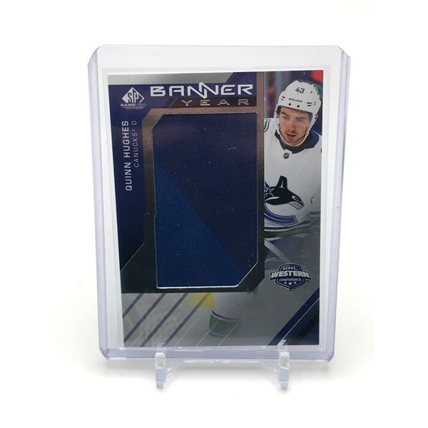 2021-22 SP QUINN HIUGHES GAME USED PATCH HOCKEY TRADING CARD