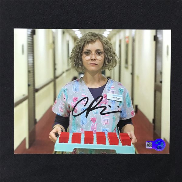 CHRISTINA RICCI SIGNED YELLOW JACKETS 8X10 - WWOC COA