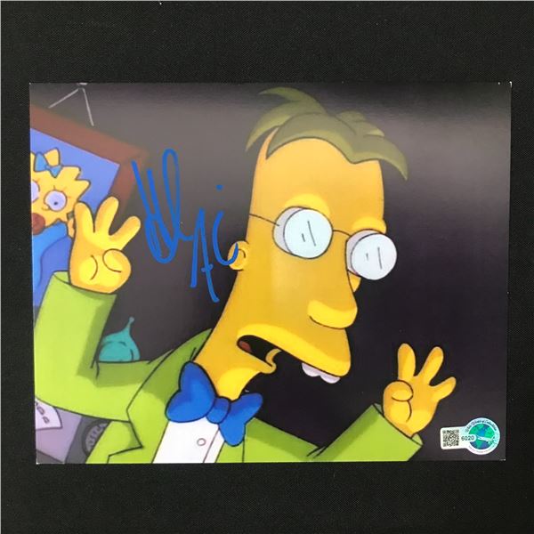 HANK AZARIA SIGNED PROFESSOR FRINK SIMPSONS 8X10 - WWOC COA