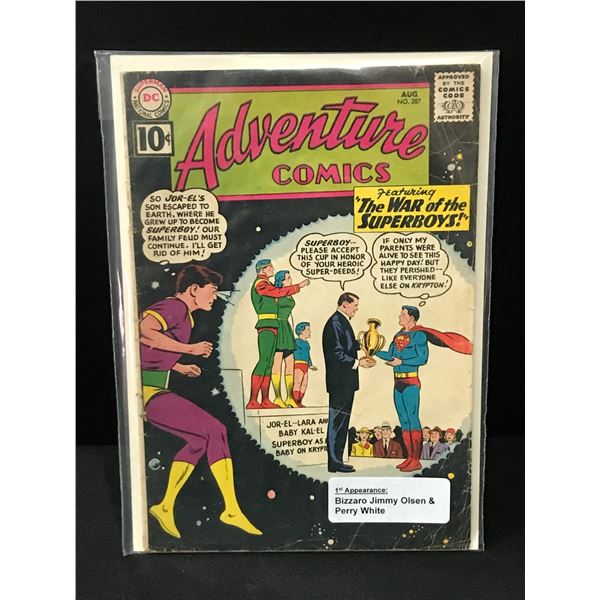 ADVENTURE COMICS #287 1ST APPEARANCES OF BIZZARO JIMMY OLSEN AND PERRY WHITE - DC COMICS
