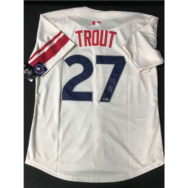 MIKE TROUT SIGNED L.A ANGELS RETRO JERSEY ACE COA