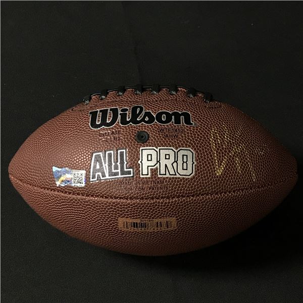CHRISTIAN MCCAFFREY SIGNED WILSON FOOTBALL (aCE COA)