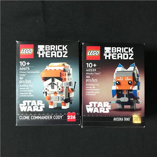 LOT OF 2 Star Wars BRICK HEADZ LEGO FIGURES IN ORIGINAL BOXES - RETIRED