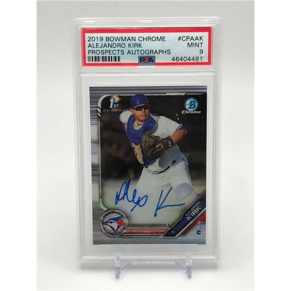 2019 BOWMAN CHRONE ALEJANDRO KIRK PROSPECTS AUTOGRAPH SIGNED TRADING CARD - PSA GRADE 9