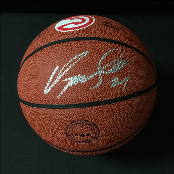 CLYDE DREXLET SIGNED ATLANTA HAWKS BASKETBALL (SCHWARTZ COA)