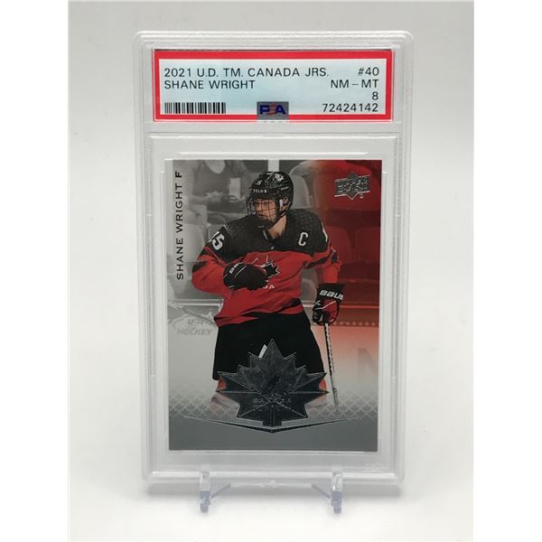 2021 UD TM CANADA JRS SHANE WRIGHT TRADING CARD - PSA GRADE 8