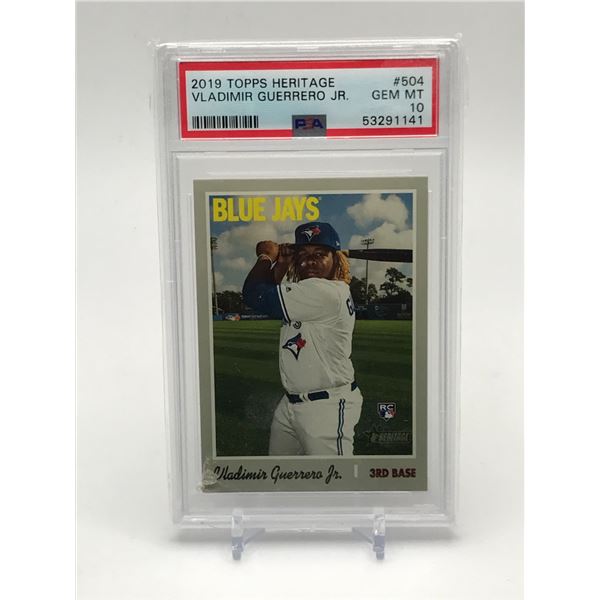 2019 TOPPS HERITAGE VLADIMIR GUERRERO JR TRADING CARD - PSA GRADE 10