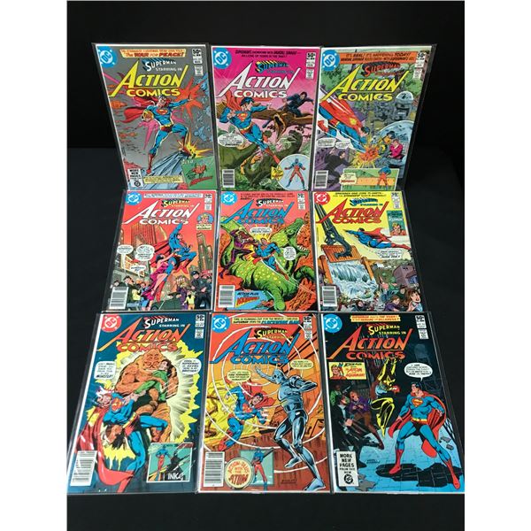 LOT OF 9 ACTION COMICS - DC COMICS