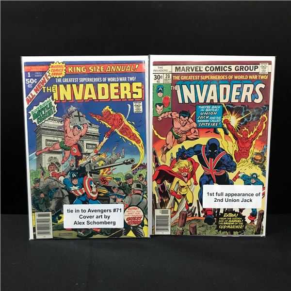LOT OF 2 INVADERS COMICS - MARVEL COMICS