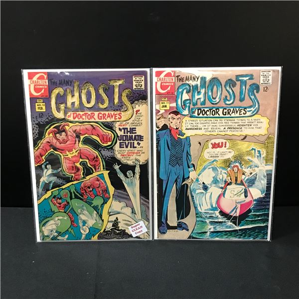 LOT OF 2 OF THE MANY GHOSTS OF DOCTOR GRAVES #11-12 - CHARLTON COMICS
