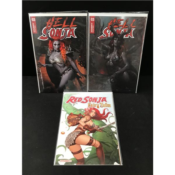 LOT OF 3 HELL SONJA / RED SONJA COMICS - DYNAMITE COMICS