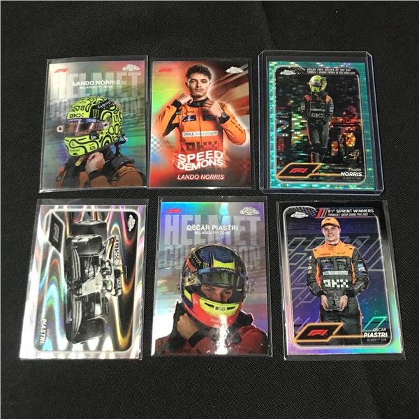 LOT OF 6 TOPPS CHROME F1 TRADING CARDS