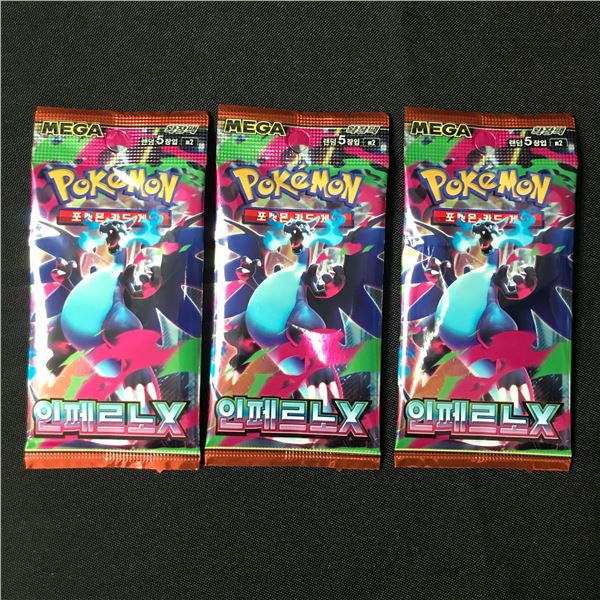 LOT OF 3 POKEMON TCG MEGA INFERNO SEALED BOOSTER PACKS