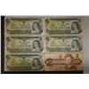 Image 1 : $7 FACE VALUE CANADA CURRENCY: 5-1973 $1'S & ONE
