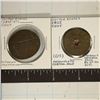 Image 1 : 2 ALTERED US LARGE CENTS:1852 CENTER PUNCH MARK