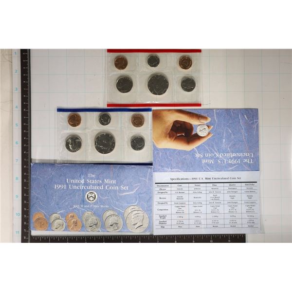 1991 US MINT SET (UNC) P/D (WITH ENVELOPE) AND