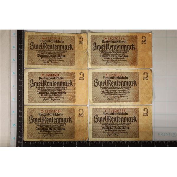 6-1937 GERMAN 2 MARK BILL: MOST CIRCULATED