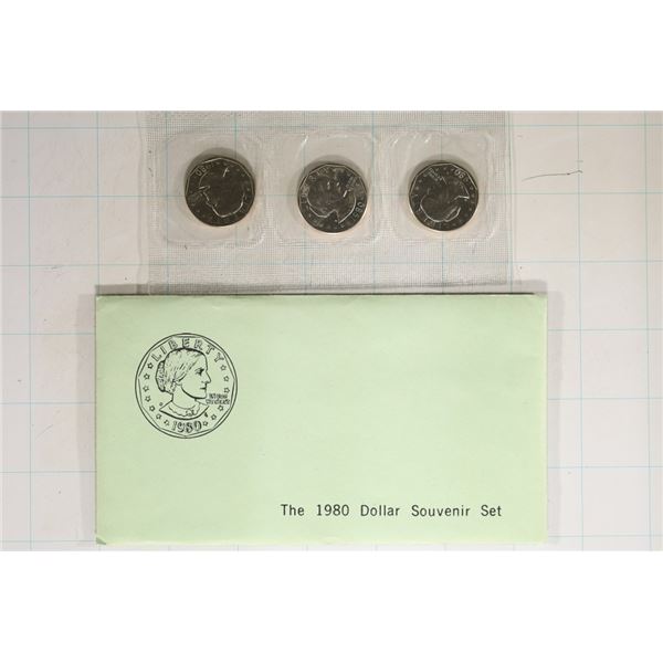 1980-P/D/S SBA DOLLAR SOUVENIR SET IN ENVELOPE