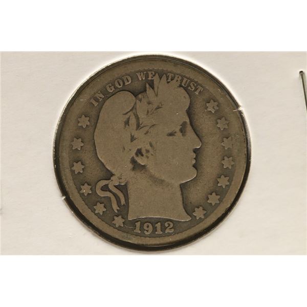 1912 SILVER BARBER QUARTER