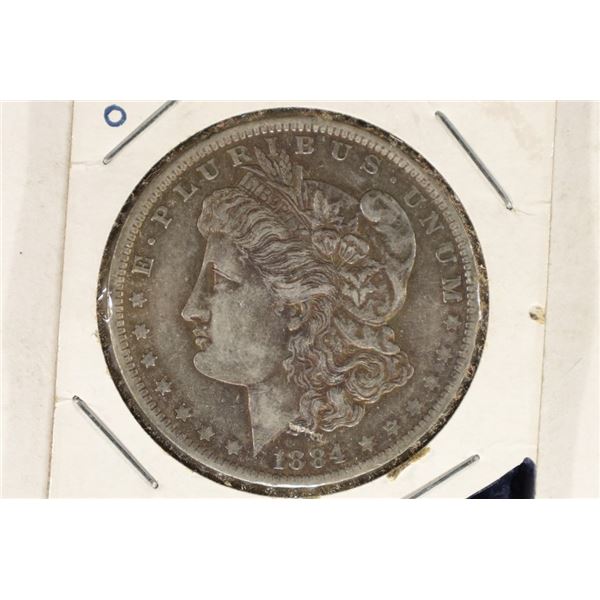 1884-O MORGAN SILVER DOLLAR TONED OBVERSE
