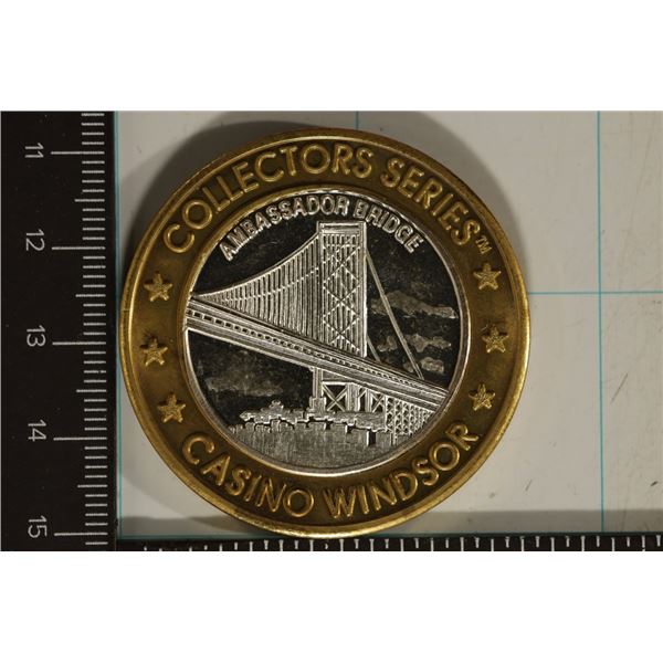 CASINO $10 SILVER TOKEN (UNC) CASINO WINDSOR