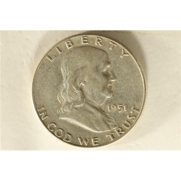 1951 SILVER FRANKLIN HALF DOLLAR