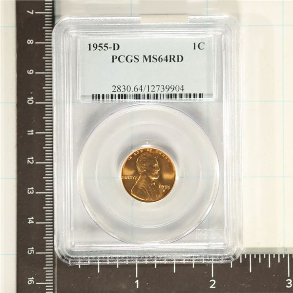 1955-D LINCOLN WHEAT CENT PCGS MS64RD
