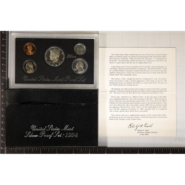 1994 US SILVER PROOF SET (WITH BOX) AND