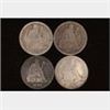Image 1 : 4 SILVER SEATED LIBERTY DIMES: 1876, 1877, 1887