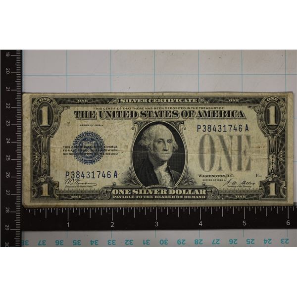 1928-A US FUNNY BACK $1 SILVER CERTIFICATE 1ST
