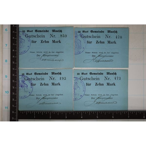1914-1915 GERMAN FRANCE MOOSCH EMERGENCY NOTES