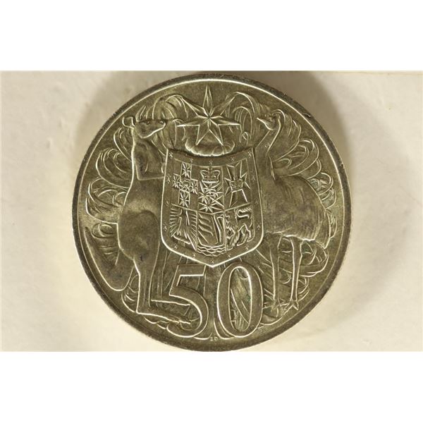 1966 AUSTRALIA SILVER 50 CENTS BRILLIANT UNC