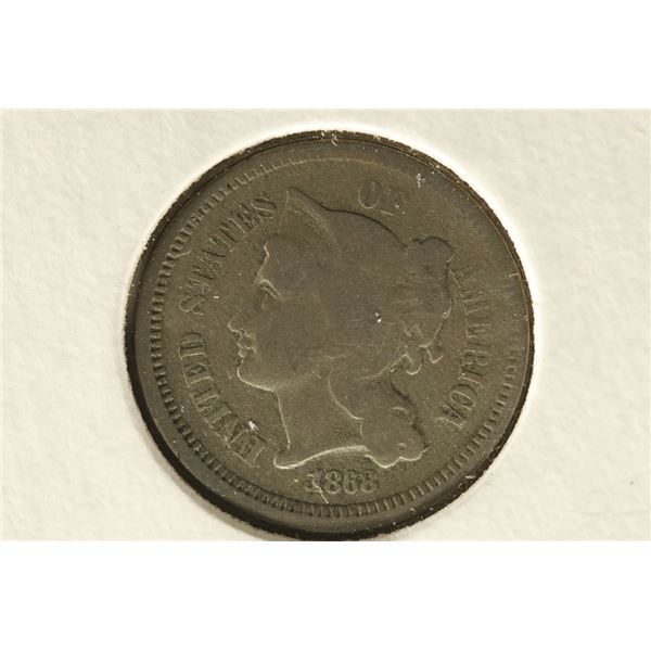 1868 THREE CENT PIECE (NICKEL)