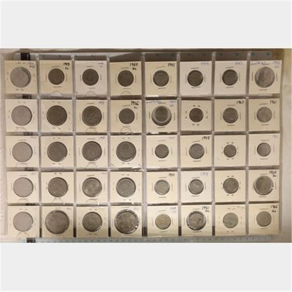 40-GREAT BRITAIN COINS: 1947-1966. 6 PENCE-HALF