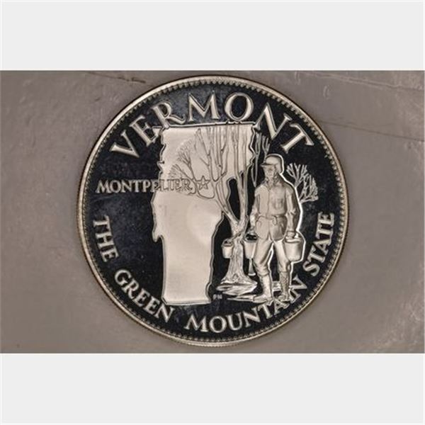 .51 OZ. PROOF STERLING SILVER VERMONT ROUND