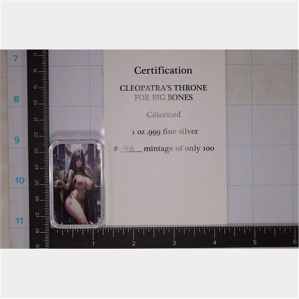 1 TROY OZ .999 FINE SILVER ADULT THEMED ART BAR