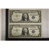Image 1 : 2-CU 1957 $1 SILVER CERTS WITH CONSECUTIVE SERIALS