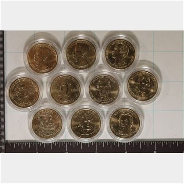 10-PRESIDENTIAL DOLLARS UNC: 2007-2016. TWO