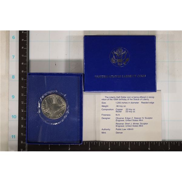 1986-D US UNC STATUE OF LIBERTY HALF DOLLAR