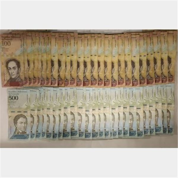 50 VENEZUELA BILLS: 25-100 BOLIVARES & 25-500