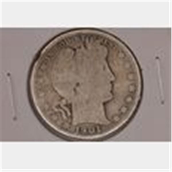 1901-S SILVER BARBER HALF DOLLAR