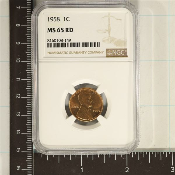 1958 LINCOLN WHEAT CENT NGC MS65RD