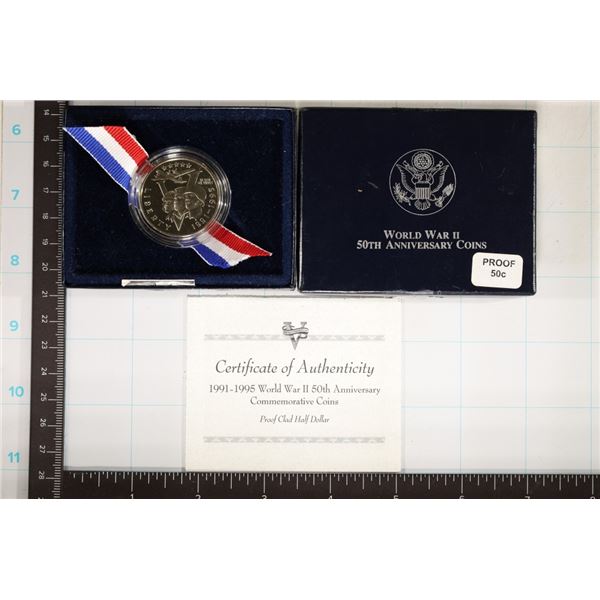 1991-95-P WWII 50TH ANNIVERSARY US PF HALF DOLLAR
