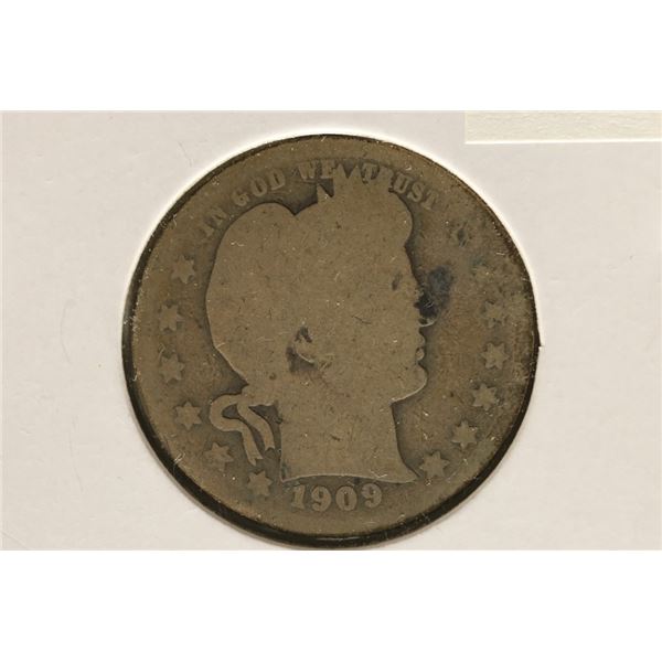 1909 SILVER BARBER QUARTER