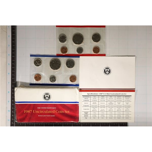 1987 US MINT SET (UNC) P/D (WITH ENVELOPE) AND