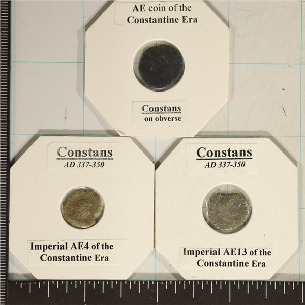 3 CONSTANS ANCIENT COINS OF THE CONSTANTINE ERA