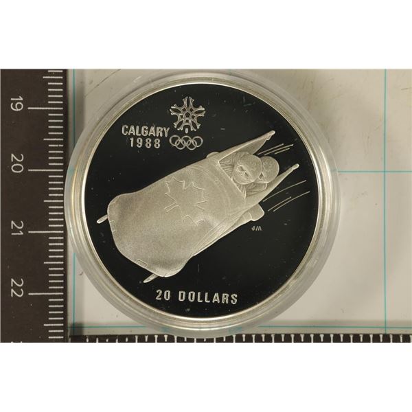 1987 CANADA PF $20 OLYMPIC BOBSLED COIN. 1.0143