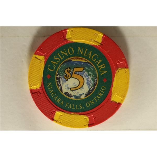 NIAGARA FALLS, ONTARIO $5 CASINO CHIP